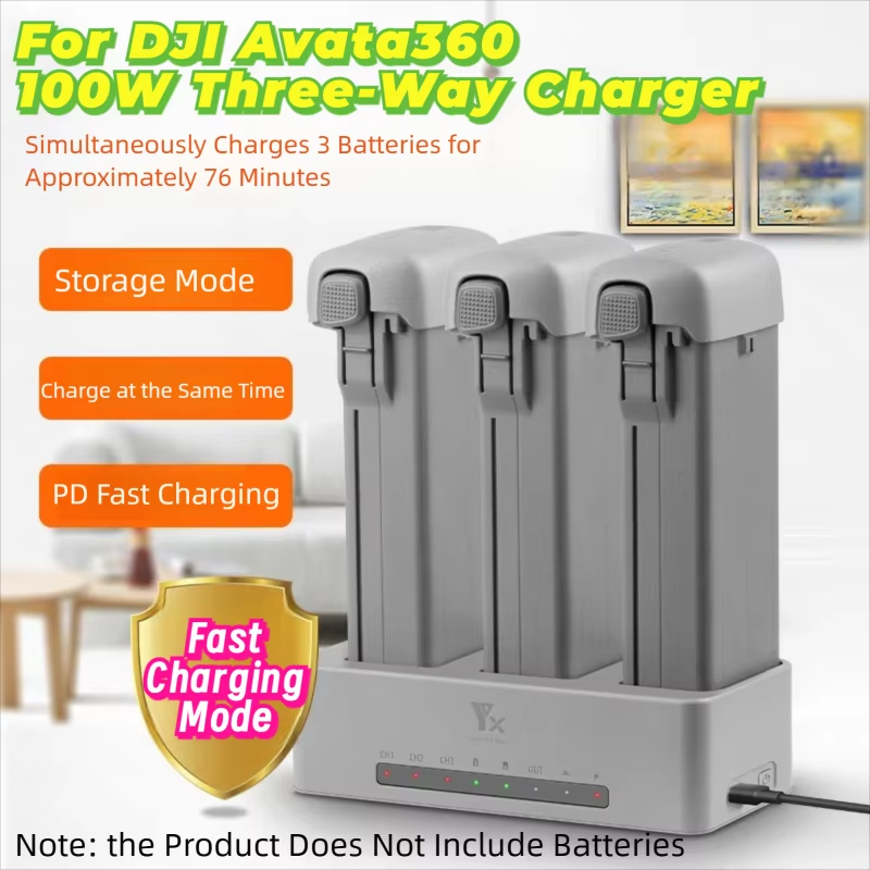 Drone Power Bank - Chargeur rapide trois voies pour batterie